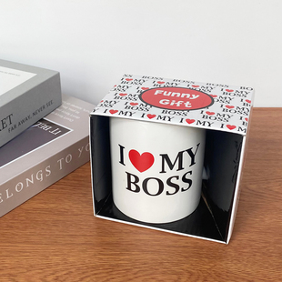 BOSS我爱老板创意升官利器马克杯水杯办公室咖啡杯礼物杯 350ml