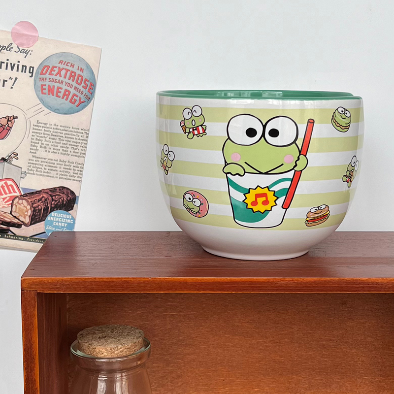 可洛比大眼蛙keroppi陶瓷汤碗