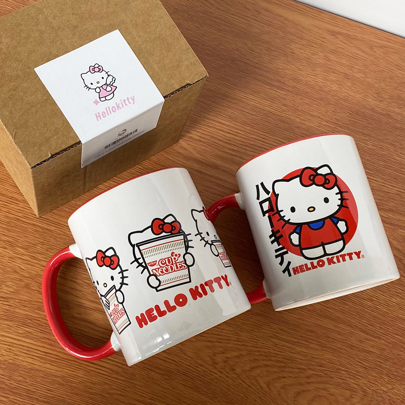 出口日本 Hello Kitty凯蒂猫可爱卡通水杯子儿童陶瓷马克杯kt猫-封面