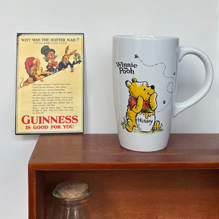 噗噗熊小熊维尼可爱卡通陶瓷马克杯水杯咖啡杯 600ml