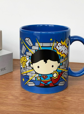 原单 正义联盟DC超人Superman漫画卡通陶瓷马克杯水杯子 350ml