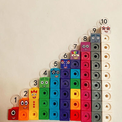 numberblocks数字积木简装表情贴纸趣味玩具儿童启蒙数字牌透明牌
