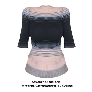 显瘦绝美上衣 大码 胖MM纯欲风辣妹撞色网纱中袖 T恤女夏季 收腰修身