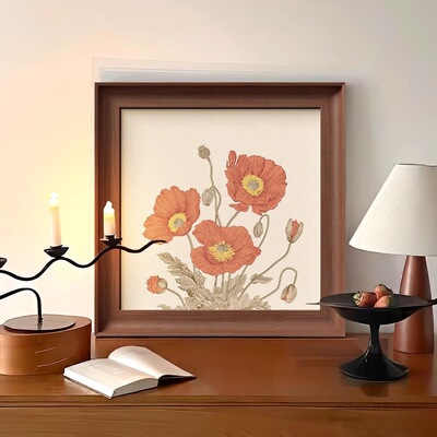 法式复古奶油风客厅卧室装饰画新年礼物床头斗柜摆台画圣诞树挂画