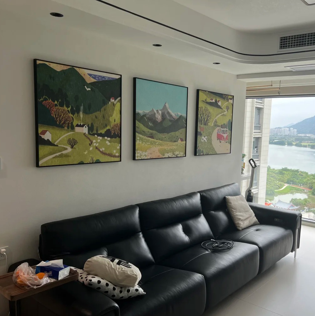 绿色抽象艺术挂画旅途美景高级餐厅卧室儿童房可爱玄关客厅装饰画图片