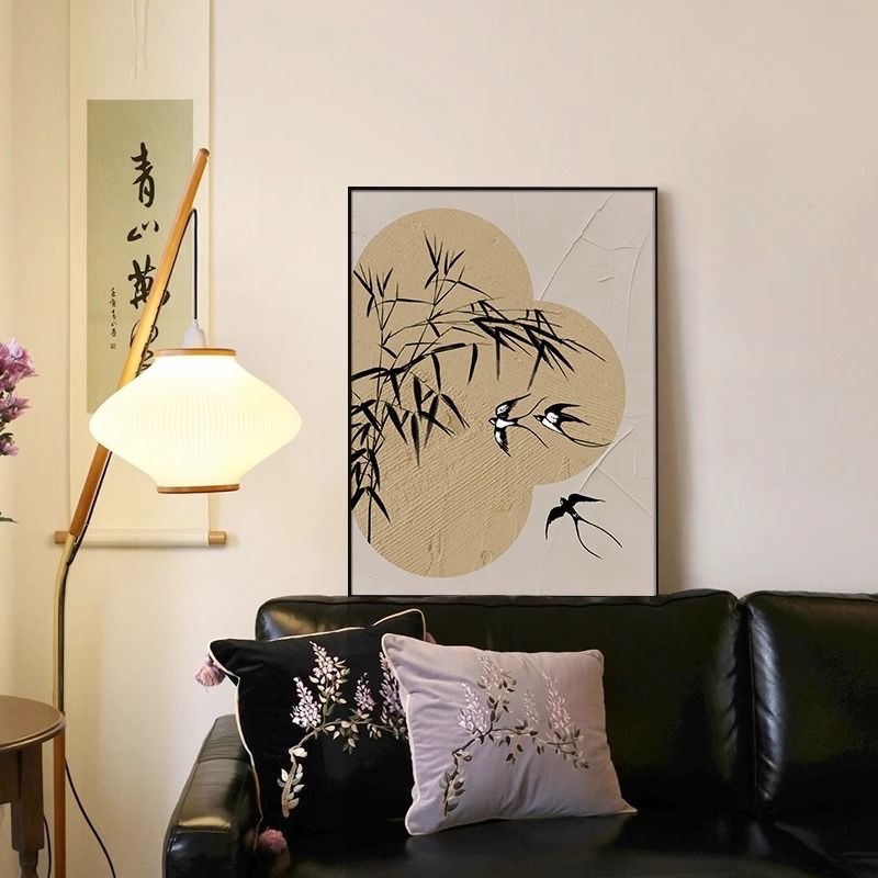 客厅中古风装饰画沙发背景墙落地画卧室餐厅挂画高级书房茶室壁画