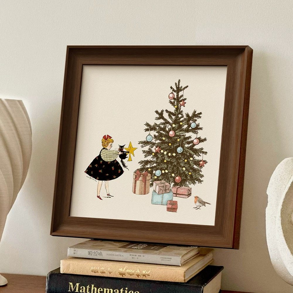 法式复古奶油风客厅卧室装饰画新年礼物床头斗柜摆台画圣诞树挂画,家居饰品,现代装饰画,淘宝优惠券,粉丝福利购,淘宝优惠卷