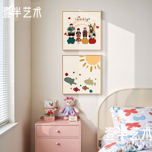 《family》可爱一家三口四口卡通全家福装饰画玄关餐边柜摆台画,家居饰品,现代装饰画,淘宝优惠券,粉丝福利购,淘宝优惠卷