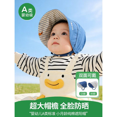 婴儿纯棉大檐防晒宫廷帽