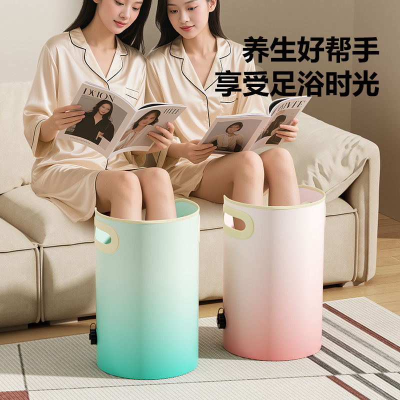 新款泡脚桶可折叠家用过小腿足浴盆洗脚盆便携式泡脚袋