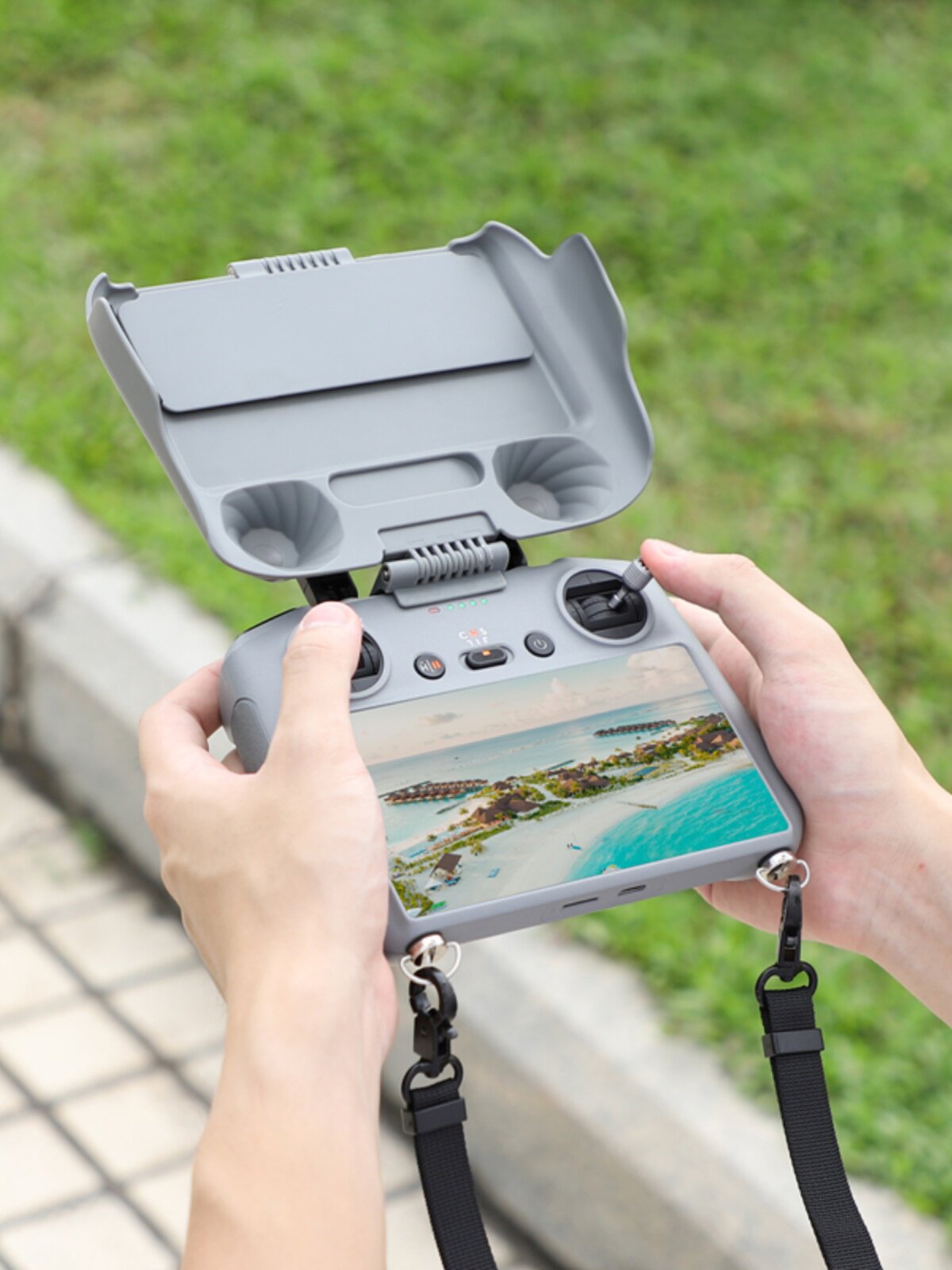 화면 보호 커버가 있는 DJI AIR 3|3S 원격 제어 후드 RC2에 적합 로커 무료 분해 액세서리