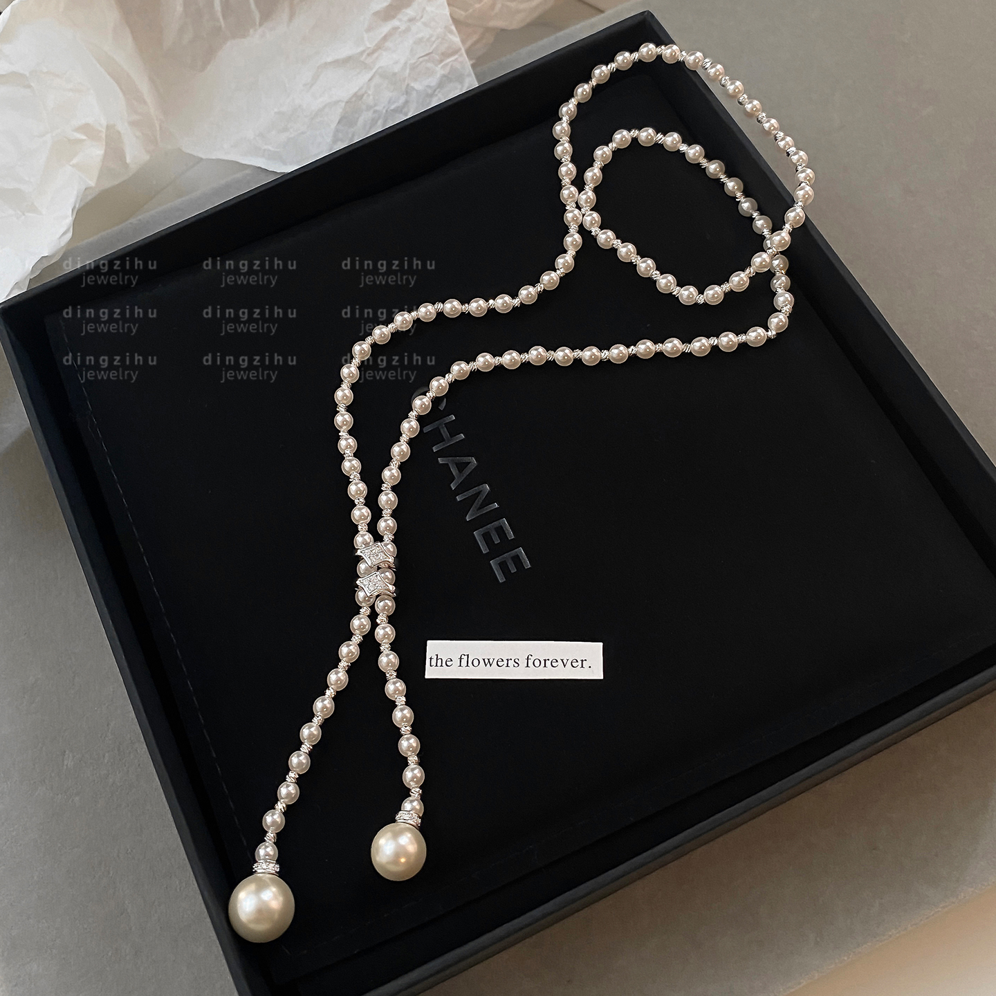 法式复古长款珍珠项链女款复古气质毛衣链大气高档轻奢高级感颈链