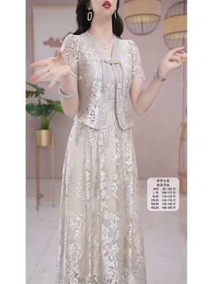 新款气质高档妈妈显瘦套装裙子