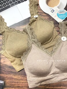 黛美芮森色系7518乳胶垫固定被美背 文胸 蕾丝肩带聚拢内衣女