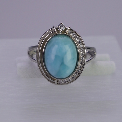 天然海纹石戒指女简约百搭小众