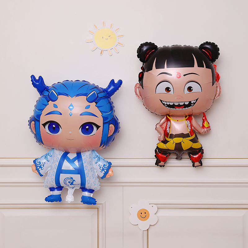 新款飘空气球魔童降世动物儿童敖丙卡通地摊太空造型哪吒批发