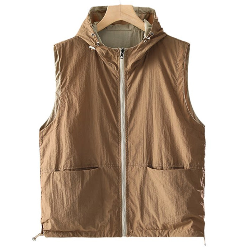 双面两穿马甲女士2026新款连帽洋气时尚休闲外穿背心薄防晒衣外套