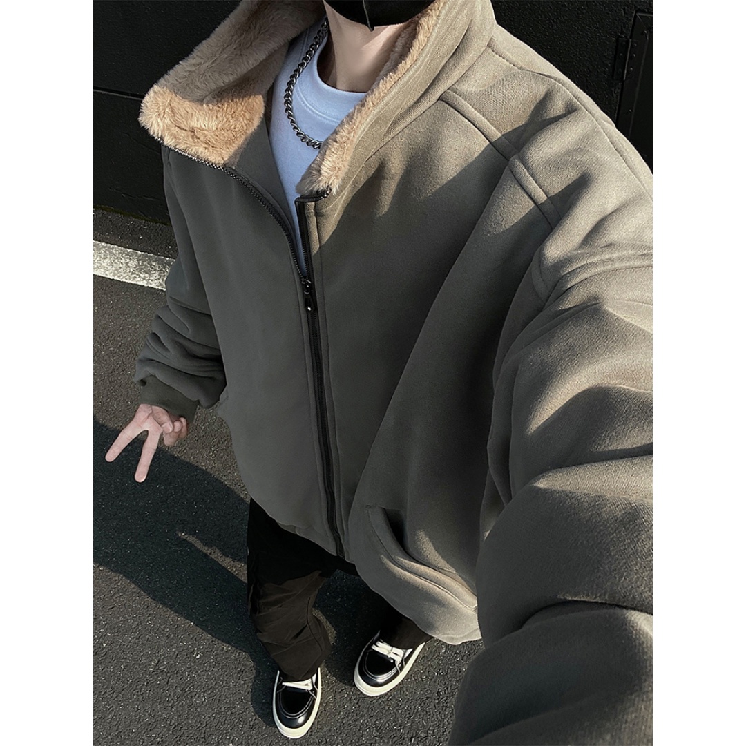 cleanfit外套男冬季加绒加厚棉衣美式复古重磅棉袄高级感痞帅棉服