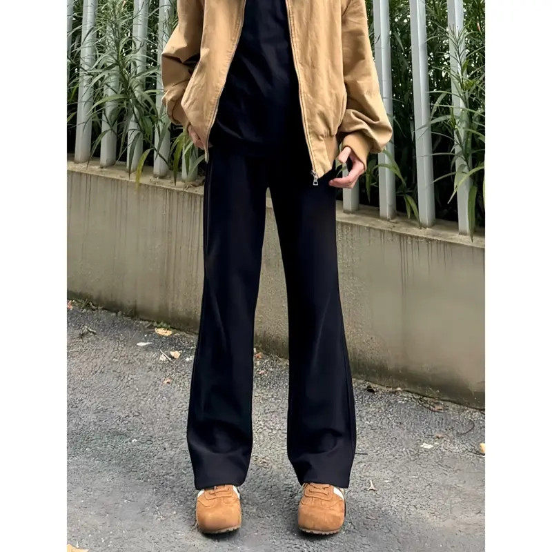 春夏季新品2021M弯刀直筒微喇显瘦显腿长百搭西裤卫裤