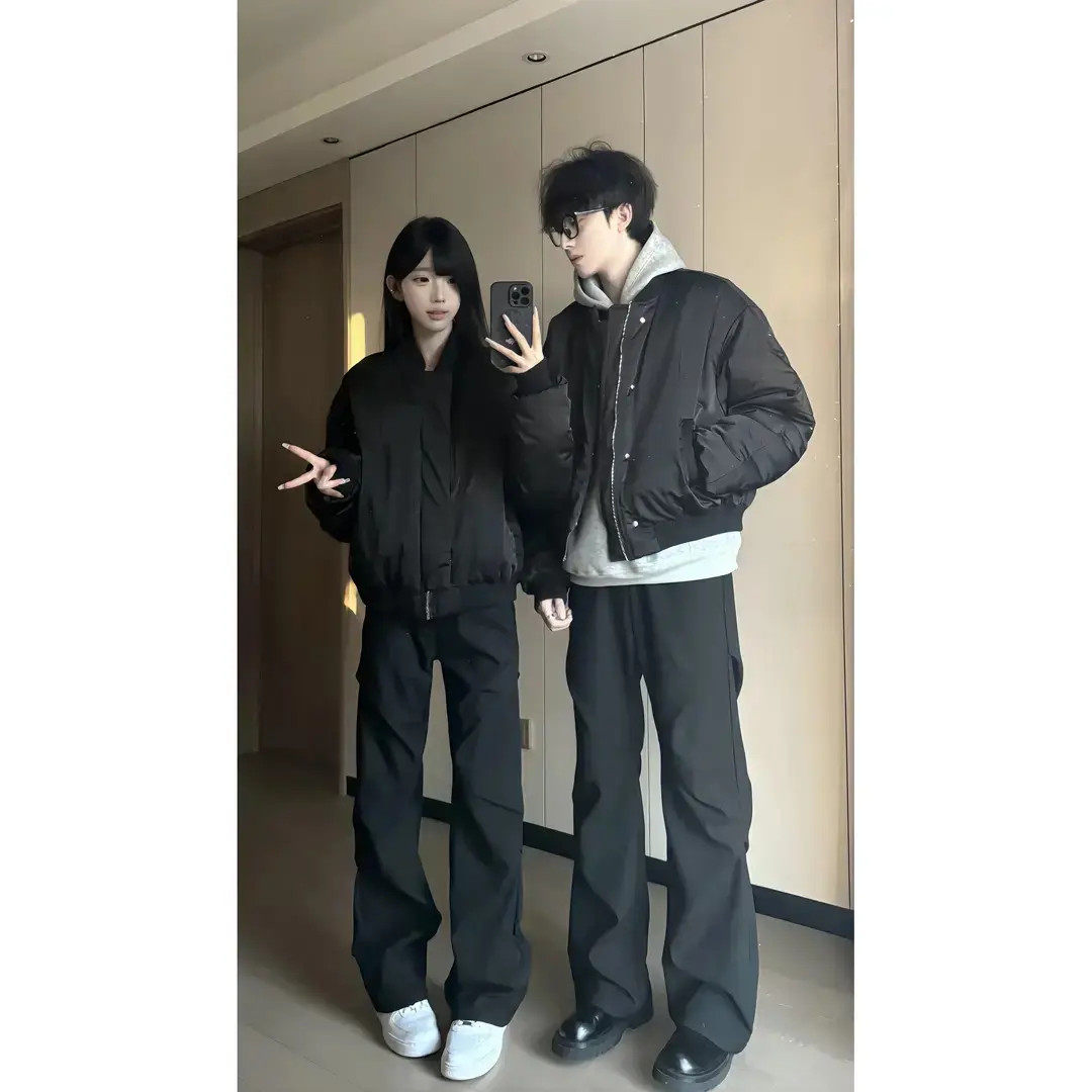 美式黑色褶皱弯刀西裤男款春夏季新款垂感阔腿裤子潮牌百搭直筒裤