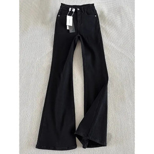 黑色直筒微喇牛仔裤男款春季新款美式高街vibe裤子修身显瘦微喇裤