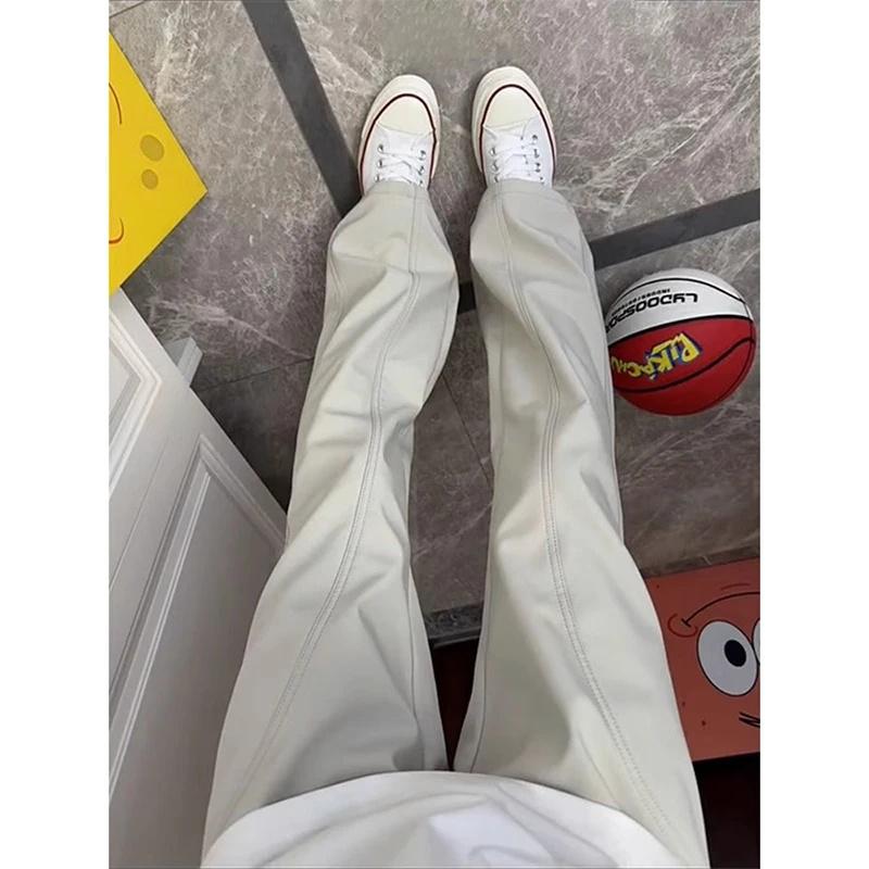 美式微喇裤子男款夏季冰丝斜切冲锋裤软壳防水风直筒显腿长休闲裤