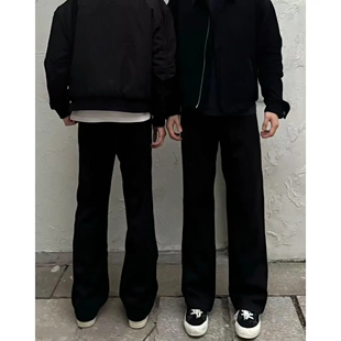 型高级感直筒微喇西裤 上新早春5.0黑色休闲西裤 2021M版