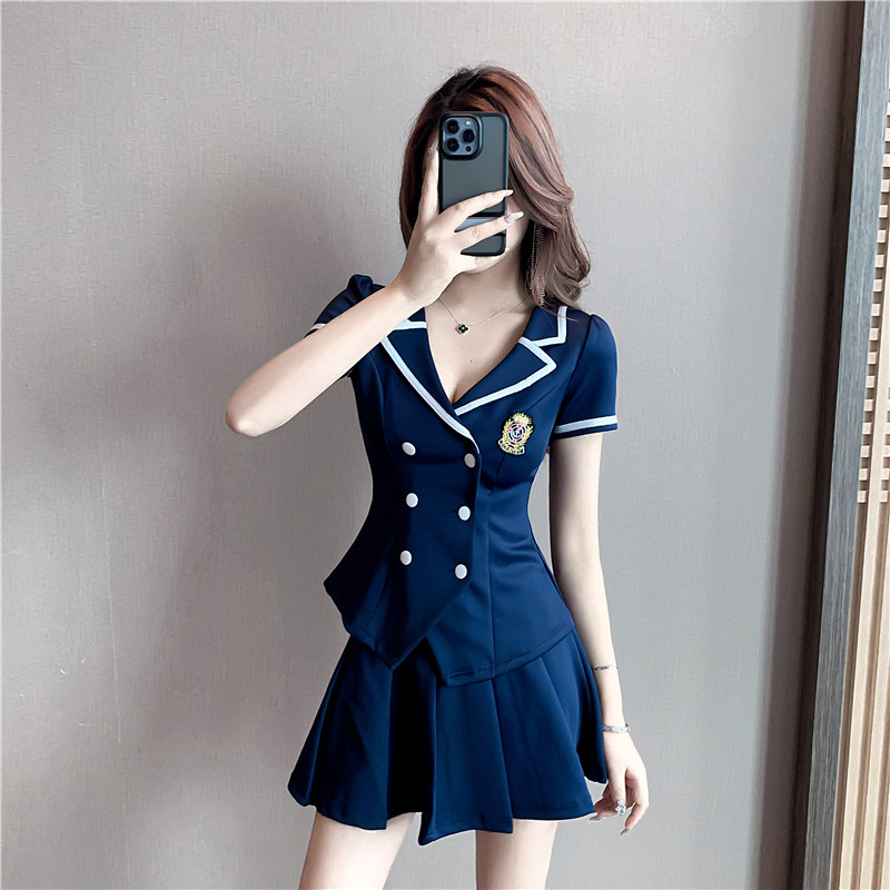 足浴技师工作服spa酒店ktv公主性感百褶裙桑拿按摩沐足制服工衣女