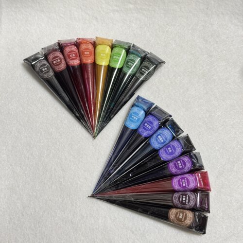 森芽手工彩色海娜手绘膏色浆18色10g锥形管