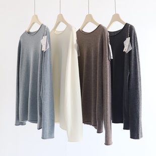 精简知性 极简慵懒氛围感随性轻盈软糯羊绒羊毛针织套头通勤上衣