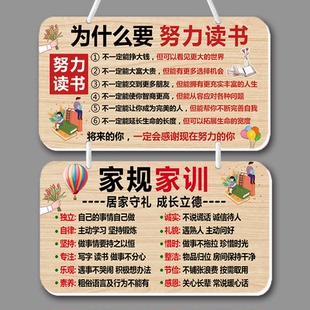 学习励志挂牌好习惯家规家训学生自律激励标语牌鼓励孩子挂件加厚
