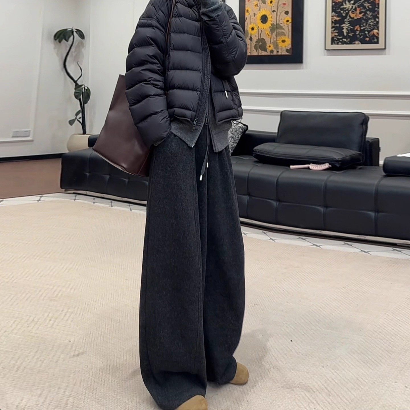 深灰色加绒加厚呢直筒裤女冬季2025年新款垂感显瘦加厚保暖阔腿裤,女装/女士精品,休闲裤,淘宝优惠券,粉丝福利购,淘宝优惠卷