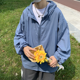 FS66-P35夏季港风纯色薄款防晒衣夹克外套，男装防晒衣，电商A036A