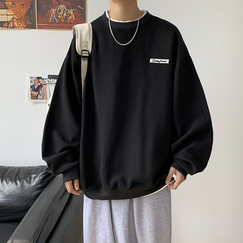 2025秋季港风假两件华夫格圆领卫衣外套W2202-P58控78，女装短外套，电商A036A