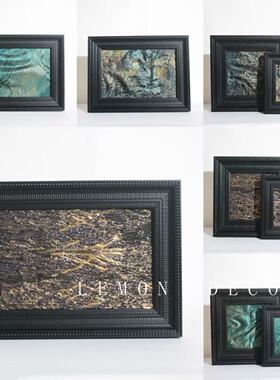 中古风复古小众创意实木装饰画摆件样板间家居客厅玄关墙面画框