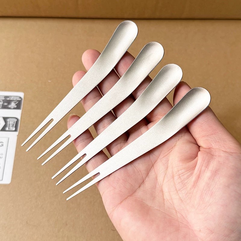 不锈钢水果叉甜品叉签两用叉勺甜品勺雪糕勺搅拌勺月饼小叉子