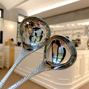 【老板娘自留款】不锈钢汤壳汤漏网红长柄汤勺鱼鳞柄勺子餐厅盛汤