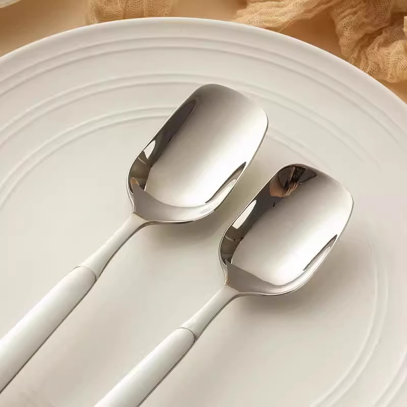 不锈钢饭勺食品级勺子家用汤匙调羹儿童餐勺甜品酸奶勺