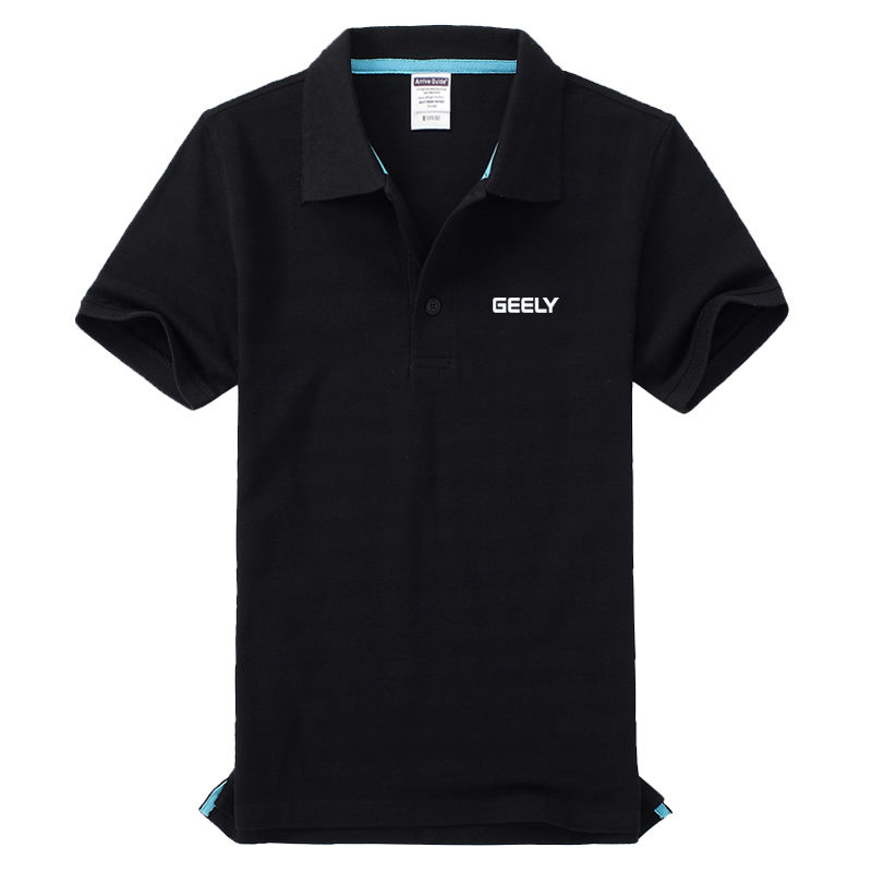 GEELY吉利工作服短袖polo衫纯棉夏季翻领t恤4s店工装定制印字LOGO