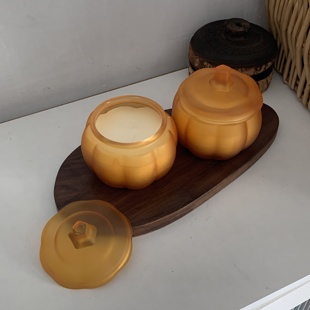 出口欧洲南瓜杯甜香焦糖香薰蜡烛家居摆件香氛 外贸原单尾货