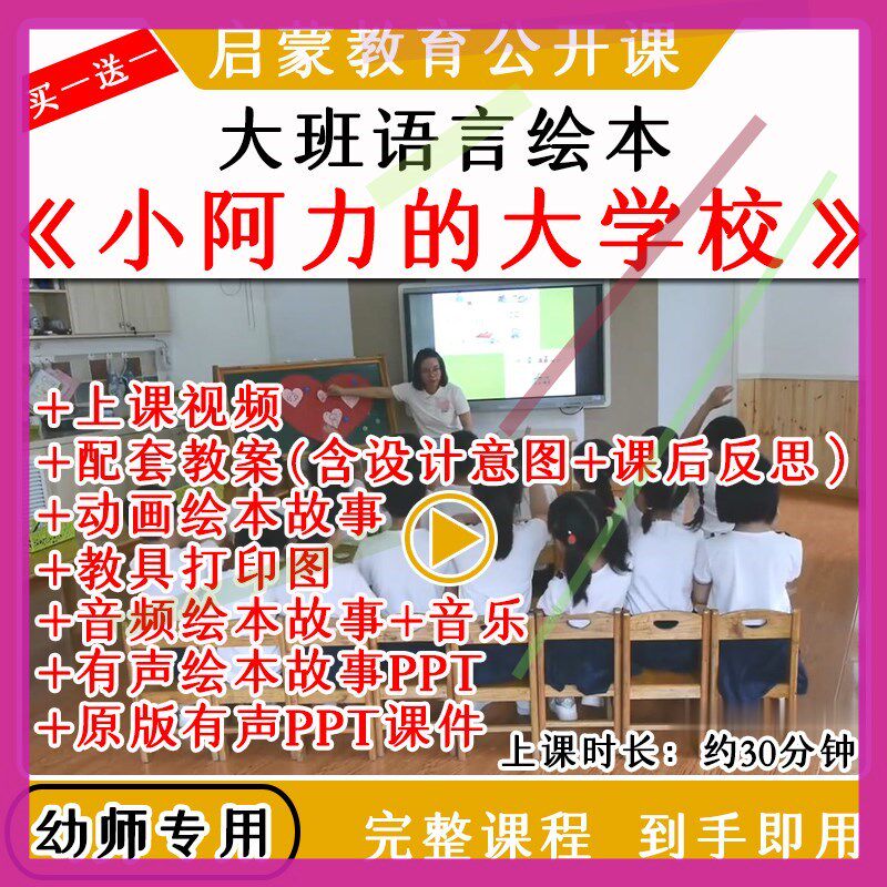 幼儿园幼小衔接大班语言绘本小阿力的大学校优质公开课教案课件
