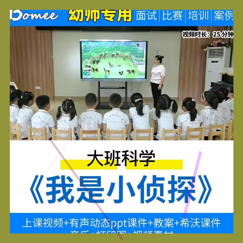 幼儿园优质公开课大班科学《我是小侦探》教案希沃课件ppt视频