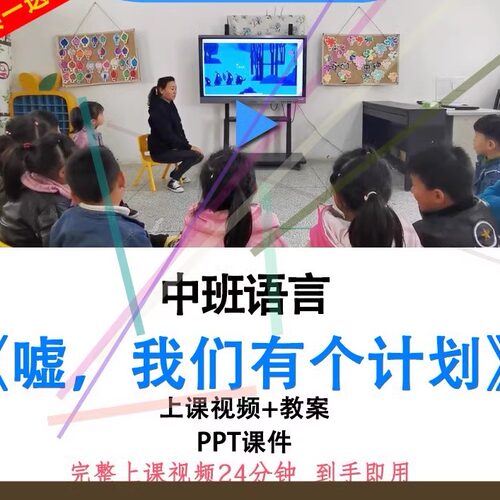 幼儿园优质课中班语言《嘘，我们有个计划》视频教案ppt公开课.
