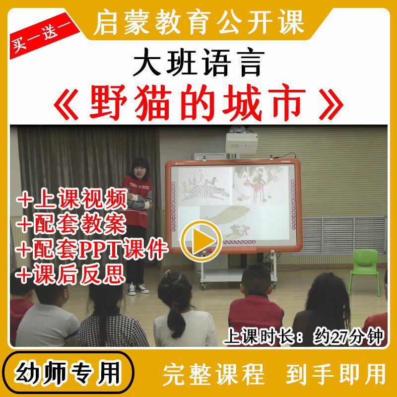 幼儿园大班语言活动野猫的城市优质公开课视频教案课件ppt