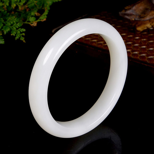 和田羊脂白玉手镯女款57.5mm