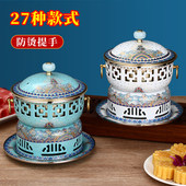 景泰蓝铜火锅单人酒精炉子小火锅一人一锅小型铜锅火锅家用纯铜