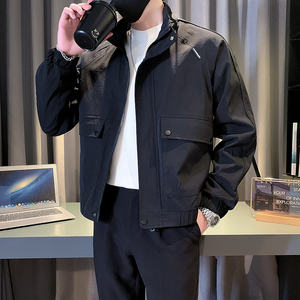 飞行员工装外套男春季痞帅立领夹克2024新款男装痞帅上衣JK11-P90图片