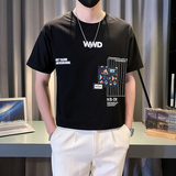 男士短袖T恤夏季休闲半袖2024新款ins潮牌圆领痞帅上衣TX14-P48，男装T恤，电商D323（原B261）