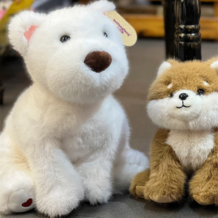 正版贝洋洋拉布拉多毛绒玩具秋田犬公仔布娃娃小背包安抚玩偶礼物