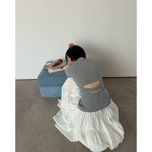 小众设计露背上衣正肩短袖T恤